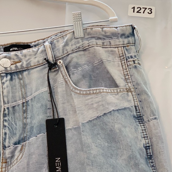 NOVA Mens Jeans Sz 38 Light Blue Wash Verdugo Carpenter Flare, 8 Pockets 1 Loop - Picture 16 of 16